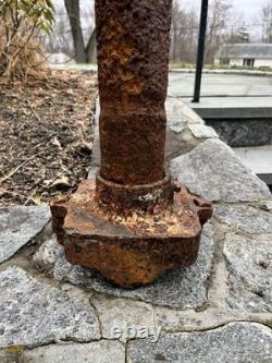 Antique Cast-Iron Railroad Post Switch Heavy Old Rusty Gold Reuse Lamp Table
