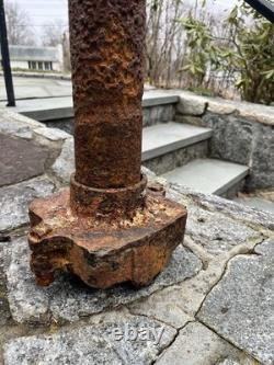 Antique Cast-Iron Railroad Post Switch Heavy Old Rusty Gold Reuse Lamp Table