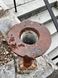 Antique Cast-Iron Railroad Post Switch Heavy Old Rusty Gold Reuse Lamp Table
