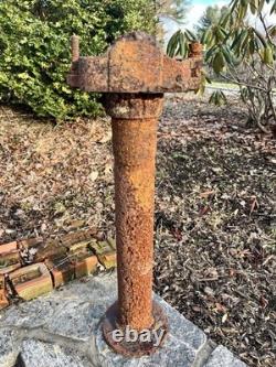 Antique Cast-Iron Railroad Post Switch Heavy Old Rusty Gold Reuse Lamp Table