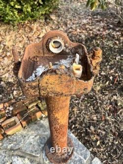 Antique Cast-Iron Railroad Post Switch Heavy Old Rusty Gold Reuse Lamp Table