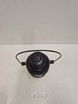 Antique Chicago & Alton RR Railroad Lantern With Embossed Ruby Adlake Globe