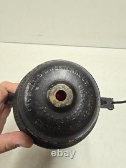 Antique Chicago & Alton RR Railroad Lantern With Embossed Ruby Adlake Globe