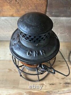 Antique Cnr / Cpr Railroad Lanterns Red Globe / Yellow Globe Adlake Kero