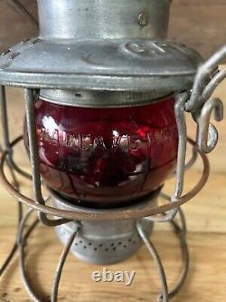 Antique Cnr / Cpr Railroad Lanterns Red Globe / Yellow Globe Adlake Kero