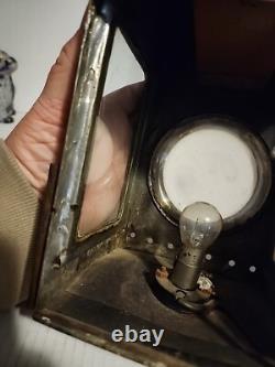 Antique Copper Police Railroad Lantern Bullseye Lens Lamp Converted to Electric