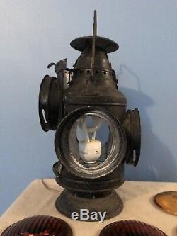 Antique D&H Delaware & Hudson Railroad Dressel 15.5 Caboose Mount Lamp Lantern