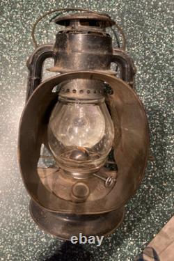 Antique DIETZ Ideal INSPECTOR LAMP Erie Railroad Lantern New York USA 12 Tall
