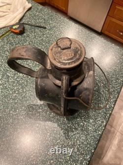 Antique DIETZ Ideal INSPECTOR LAMP Erie Railroad Lantern New York USA 12 Tall