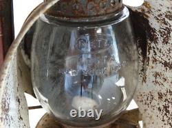 Antique DIETZ Ideal INSPECTOR LAMP Erie Railroad Lantern New York USA 12 Tall