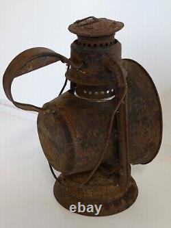 Antique DIETZ Ideal INSPECTOR LAMP Erie Railroad Lantern New York USA 12 Tall
