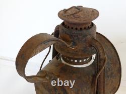 Antique DIETZ Ideal INSPECTOR LAMP Erie Railroad Lantern New York USA 12 Tall