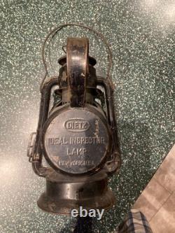 Antique DIETZ Ideal INSPECTOR LAMP Erie Railroad Lantern New York USA 12 Tall