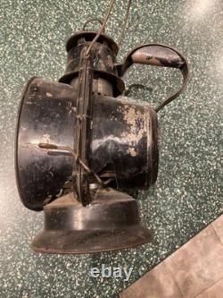 Antique DIETZ Ideal INSPECTOR LAMP Erie Railroad Lantern New York USA 12 Tall