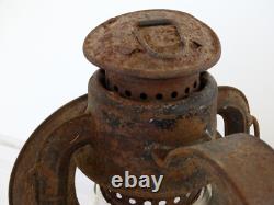 Antique DIETZ Ideal INSPECTOR LAMP Erie Railroad Lantern New York USA 12 Tall