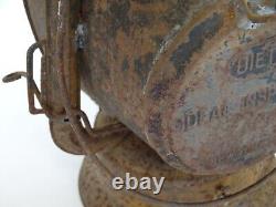 Antique DIETZ Ideal INSPECTOR LAMP Erie Railroad Lantern New York USA 12 Tall