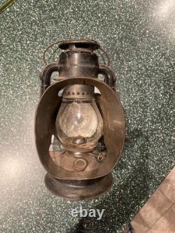 Antique DIETZ Ideal INSPECTOR LAMP Erie Railroad Lantern New York USA 12 Tall
