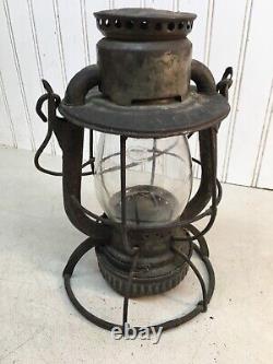 Antique DIETZ P&R R. R. Railroad Lantern. Pennsylvania & Reading Clear Shade