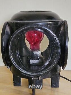 Antique DRESSEL Arlington 4 Way Train Switch Railroad Signal Lantern Lamp Light