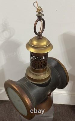 Antique Dbl Sided Railroad Lantern Lamp