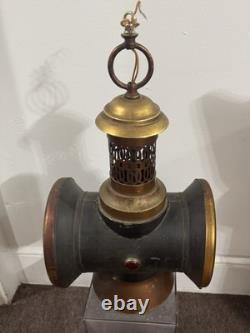 Antique Dbl Sided Railroad Lantern Lamp