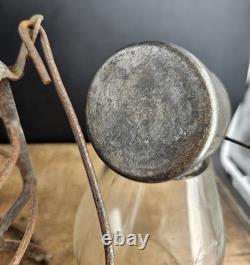 Antique Delaware & Hudson Railroad Dressel Lantern Cast Script Globe DHCo
