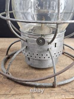 Antique Dietz 39 Vulcan NYNH&HRR Lantern Cast Globe Railroad Lamp