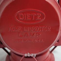 Antique Dietz ACME Inspector Lamp Fitzall New York USA Railroad Lantern RED