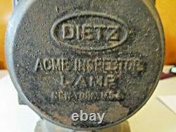 Antique Dietz ACME Inspector Lamp Railroad Lantern New York USA Fitall Globe