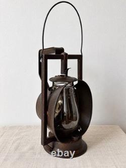 Antique Dietz Acme Inspector Railroad Lantern Fitzall Globe, Reflector Hood