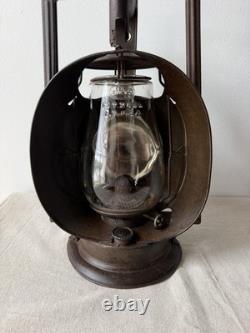 Antique Dietz Acme Inspector Railroad Lantern Fitzall Globe, Reflector Hood