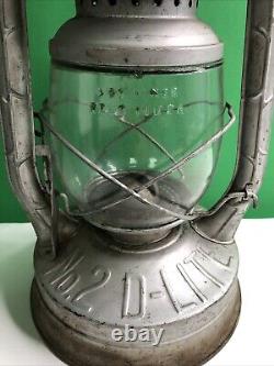 Antique Dietz D-Lite No. 2 Railroad Lantern Train Lamp Kerosene Oil Made In USA