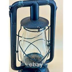 Antique Dietz Monarch Railroad Oil Lantern Pair Tubular Kerosene Lamps