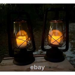 Antique Dietz Monarch Railroad Oil Lantern Pair Tubular Kerosene Lamps