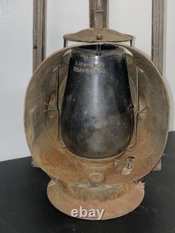 Antique Dietz Protector Trackwalker Pennsylvania PRR Railroad Lantern with Loc-Nob