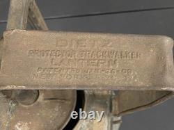 Antique Dietz Protector Trackwalker Pennsylvania PRR Railroad Lantern with Loc-Nob