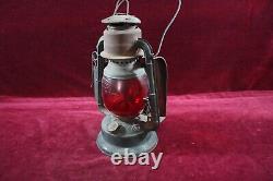 Antique Dietz Railroad Wagon Lantern Little Wizard Red Lens N. Y. Original