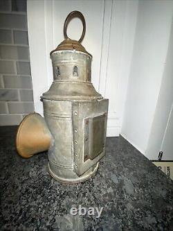 Antique Dietz Twin Bullseye Lamp Lantern Railroad Nautical Blue & Red Glass Lens