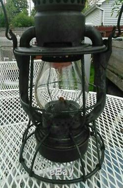 Antique Dietz Vesta Hi-top New York Central Railroad Lantern Embossed Globe1910