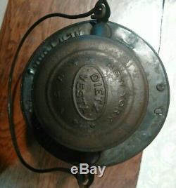 Antique Dietz Vesta Hi-top New York Central Railroad Lantern Embossed Globe1910