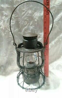 Antique Dietz Vesta Hi-top New York Central Railroad Lantern Embossed Globe1910