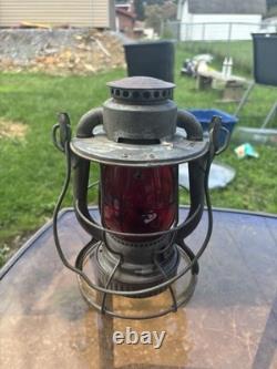 Antique Dietz Vesta railroad brakeman's lantern featuring a