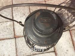 Antique Dietz no. 39 Vulcan railroad lantern with double guard