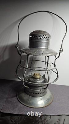 Antique Dietz no. 6 Bell Bottom Railroad Lantern w New York Central Vast Globe