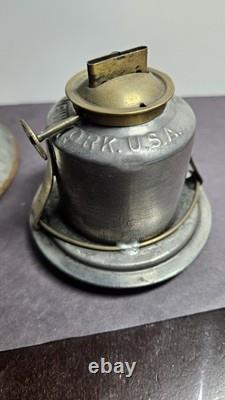 Antique Dietz no. 6 Bell Bottom Railroad Lantern w New York Central Vast Globe