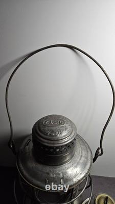 Antique Dietz no. 6 Bell Bottom Railroad Lantern w New York Central Vast Globe