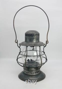 Antique Dietz no. 6 Bell bottom Railroad lantern w New York central cast globe