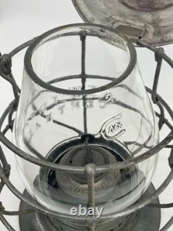 Antique Dietz no. 6 Bell bottom Railroad lantern w New York central cast globe