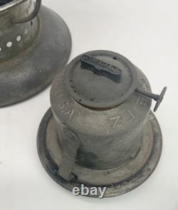 Antique Dietz no. 6 Bell bottom Railroad lantern w New York central cast globe