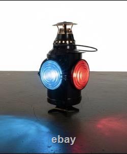 Antique Dressel 4 Way Railroad Lantern Electric Lamp Conversion vintage mid-20th